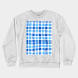 Blue and white gingham pattern Crewneck Sweatshirt